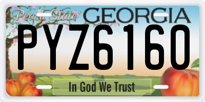 GA license plate PYZ6160