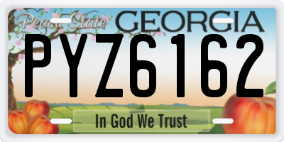 GA license plate PYZ6162