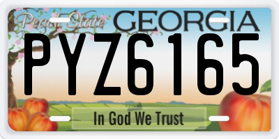 GA license plate PYZ6165