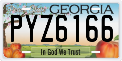 GA license plate PYZ6166