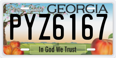 GA license plate PYZ6167