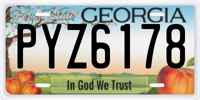 GA license plate PYZ6178