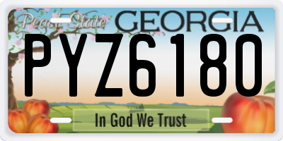 GA license plate PYZ6180