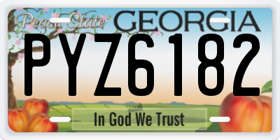 GA license plate PYZ6182