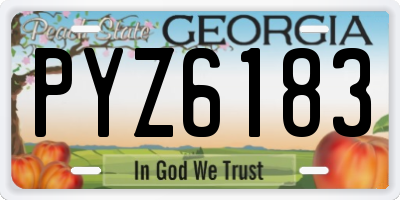 GA license plate PYZ6183