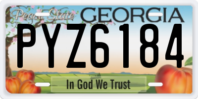 GA license plate PYZ6184