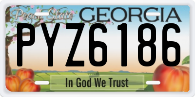 GA license plate PYZ6186