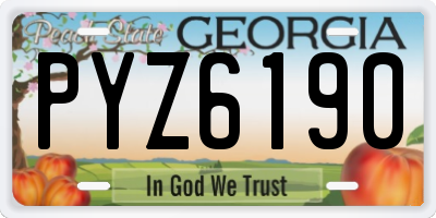 GA license plate PYZ6190