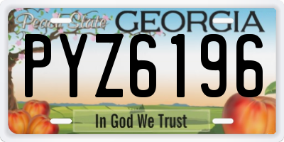 GA license plate PYZ6196