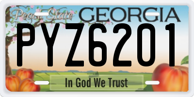 GA license plate PYZ6201