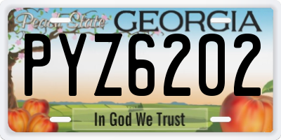 GA license plate PYZ6202
