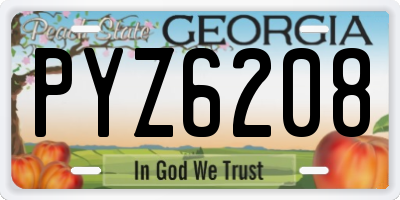 GA license plate PYZ6208