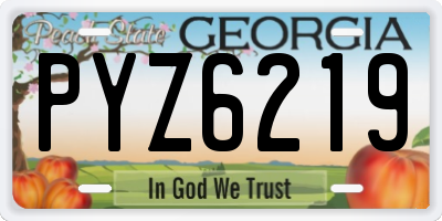 GA license plate PYZ6219