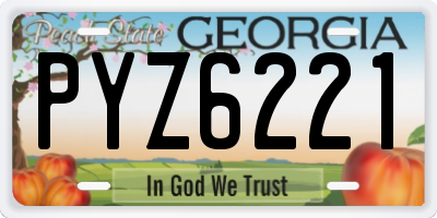 GA license plate PYZ6221