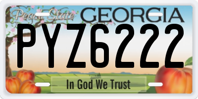 GA license plate PYZ6222