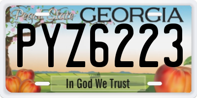 GA license plate PYZ6223