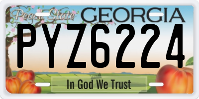 GA license plate PYZ6224