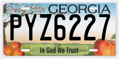 GA license plate PYZ6227