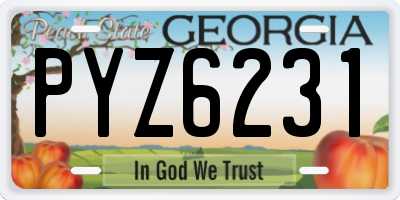 GA license plate PYZ6231