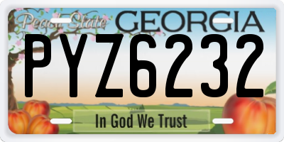 GA license plate PYZ6232