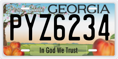 GA license plate PYZ6234