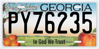 GA license plate PYZ6235