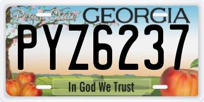 GA license plate PYZ6237