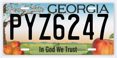 GA license plate PYZ6247