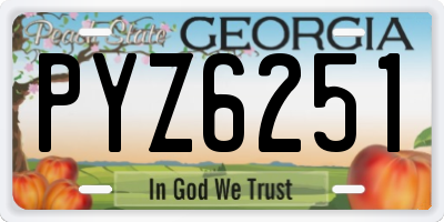 GA license plate PYZ6251