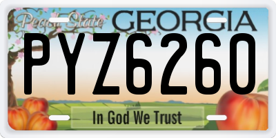 GA license plate PYZ6260