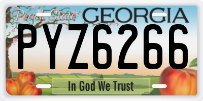 GA license plate PYZ6266