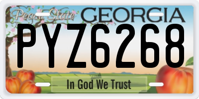 GA license plate PYZ6268