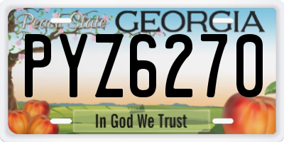 GA license plate PYZ6270
