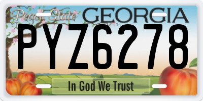 GA license plate PYZ6278
