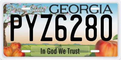 GA license plate PYZ6280