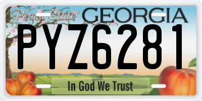 GA license plate PYZ6281