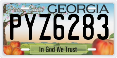 GA license plate PYZ6283