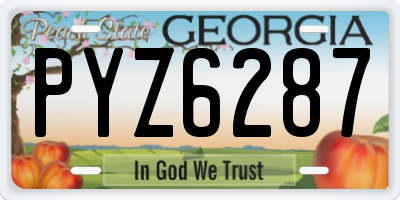 GA license plate PYZ6287