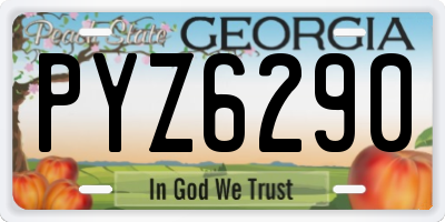 GA license plate PYZ6290