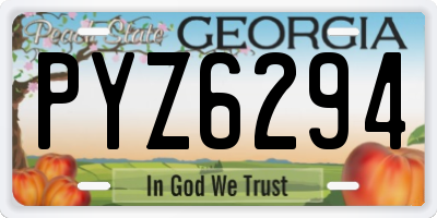 GA license plate PYZ6294