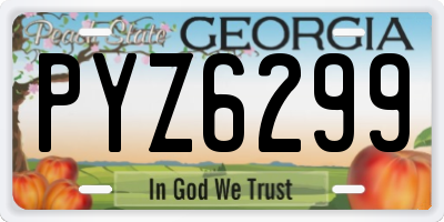 GA license plate PYZ6299