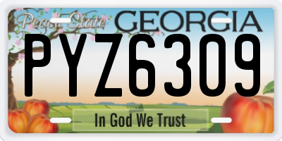 GA license plate PYZ6309