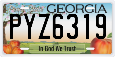 GA license plate PYZ6319