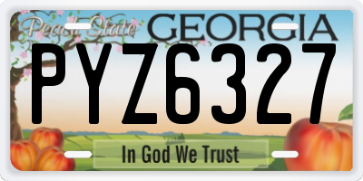 GA license plate PYZ6327