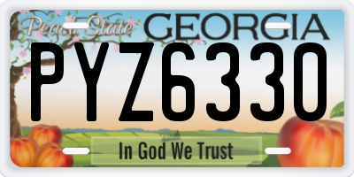 GA license plate PYZ6330
