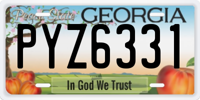 GA license plate PYZ6331