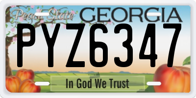 GA license plate PYZ6347