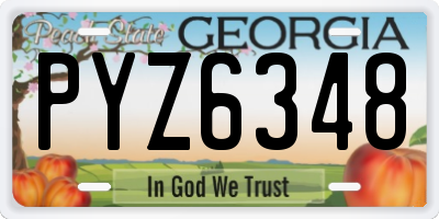 GA license plate PYZ6348