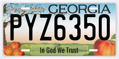 GA license plate PYZ6350