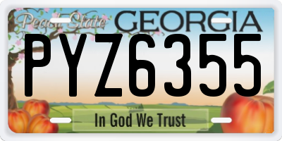 GA license plate PYZ6355